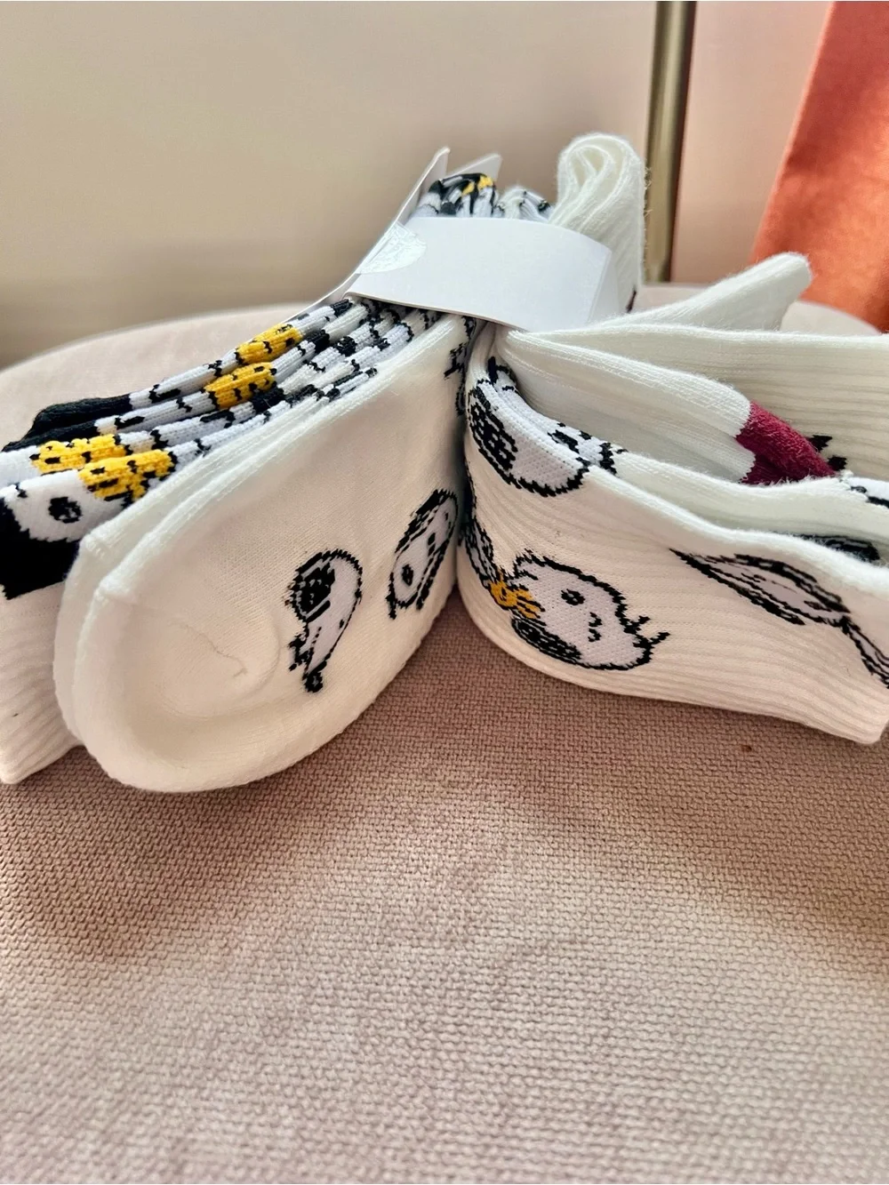 Peanuts Snoopy socks Snoopy and Woodstock graphics Varsity Crew Socks 3-Pack NWT